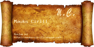 Mauks Cirill névjegykártya